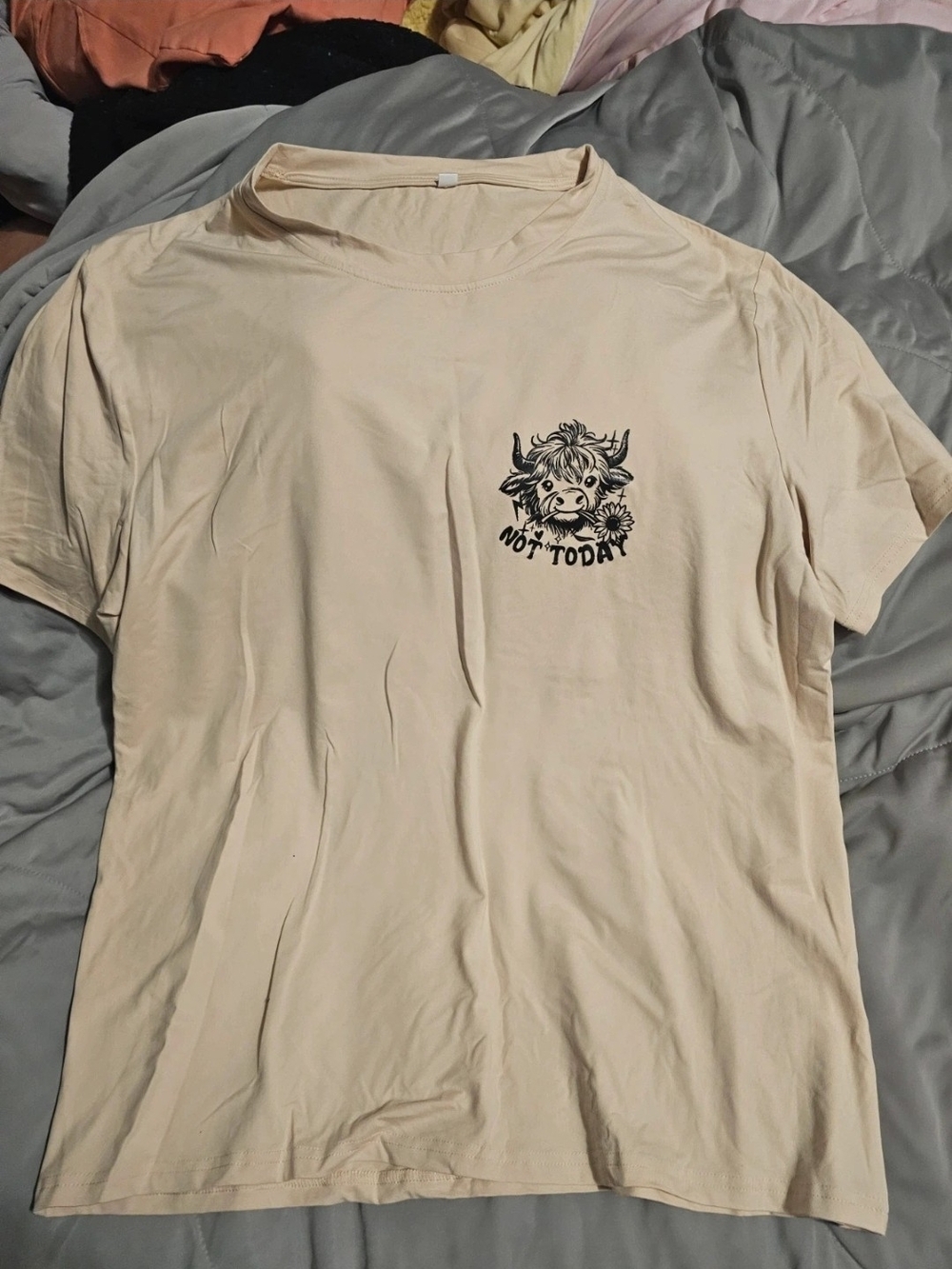 Women's Cream Short-Sleeve Graphic Tee - 'Not Today'